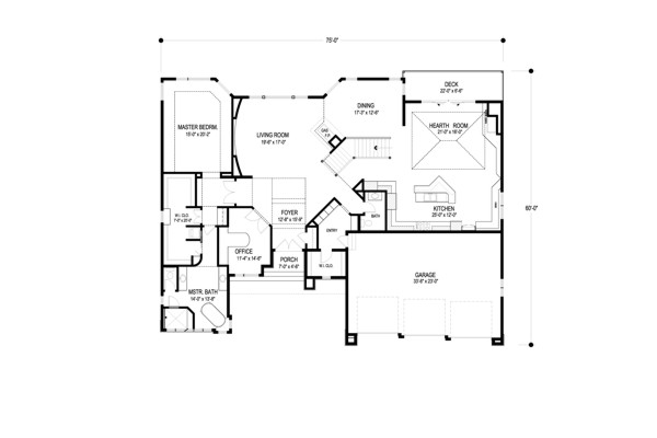 Main Level Floor Plan image of Copper Oaks House Plan